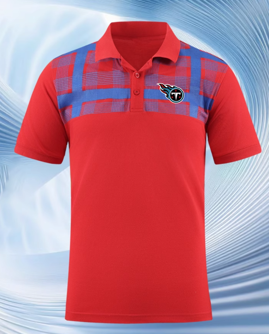 Tennessee Titans red Men 2025 NFL polo T shirt->nfl t-shirts->Sports Accessory